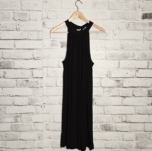Nine West Black Maxi Dress Sleeveless Mock Neck Swing Plus Size 16